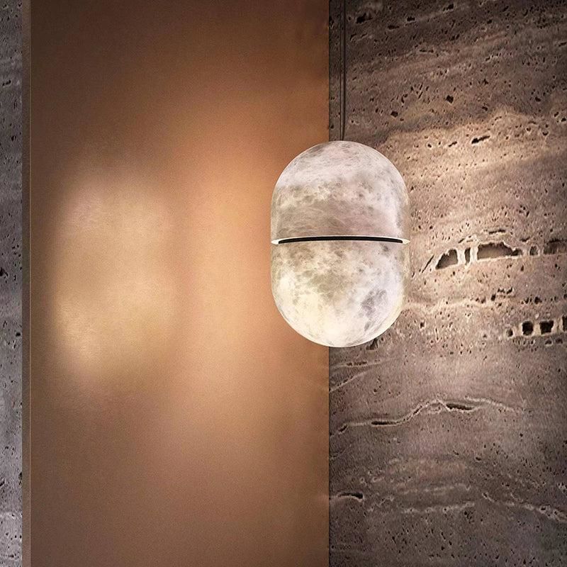 Merlin Jett Alabaster Oval Pendant Light, Living Room Pendant Lamp - Image 3