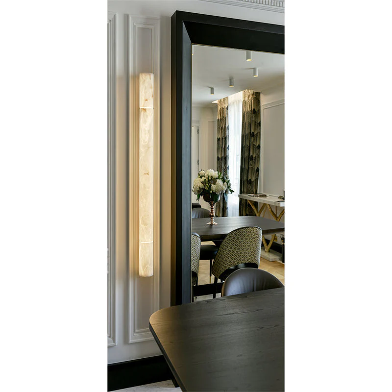 Merlin Garron Modern Alabaster Linear Wall Sconce - Image 5