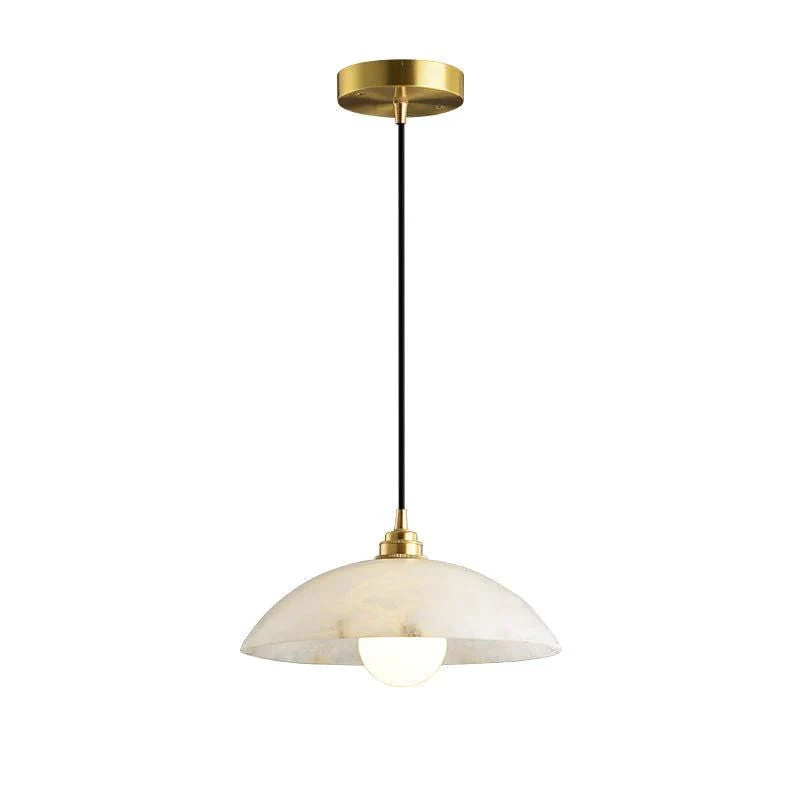 Merlin Mona Alabaster Dome Pendant Light, Cord Adjustable Hanging Lights - Image 3